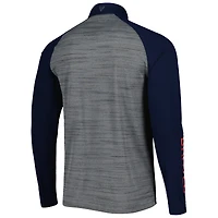 Haut à quart de zip raglan Levelwear Atlanta Braves gris chiné pour homme