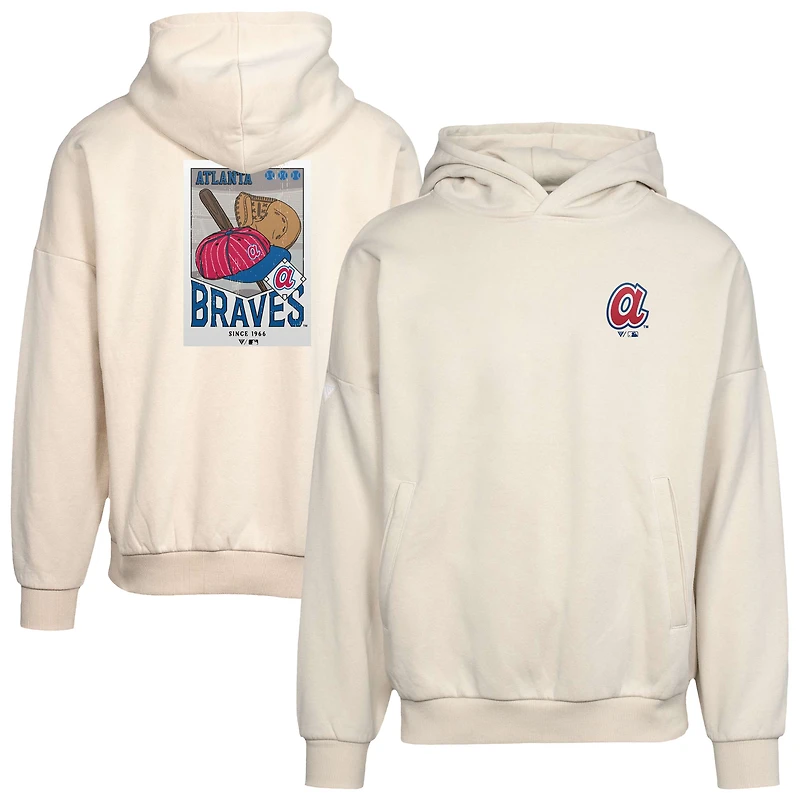 Sweat à capuche kaki Atlanta Braves Contact Pro Card pour homme de Levelwear