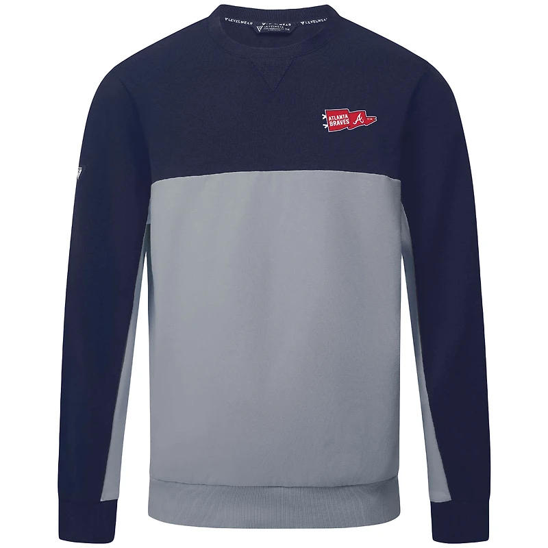 Sweat-shirt à capuche Atlanta Braves Legacy Rafters bleu marine/gris pour homme Levelwear