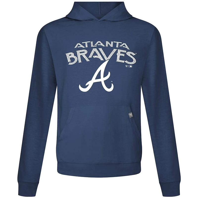 Men's Levelwear Navy Atlanta Braves Accolade Relay Mission Pullover Hoodie