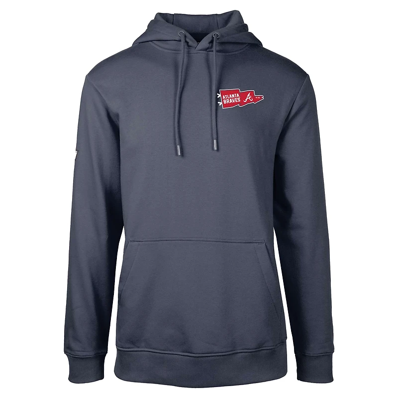 Men's Levelwear Navy Atlanta Braves Podium Rafters Pullover Hoodie