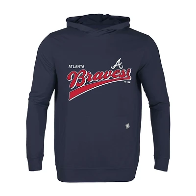 Men's Levelwear Navy Atlanta Braves Relay Vintage Team 2.0 Pullover Hoodie