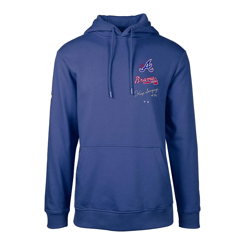 Men's Levelwear White Atlanta Braves City Connect Podium Baseline Pullover Hoodie
