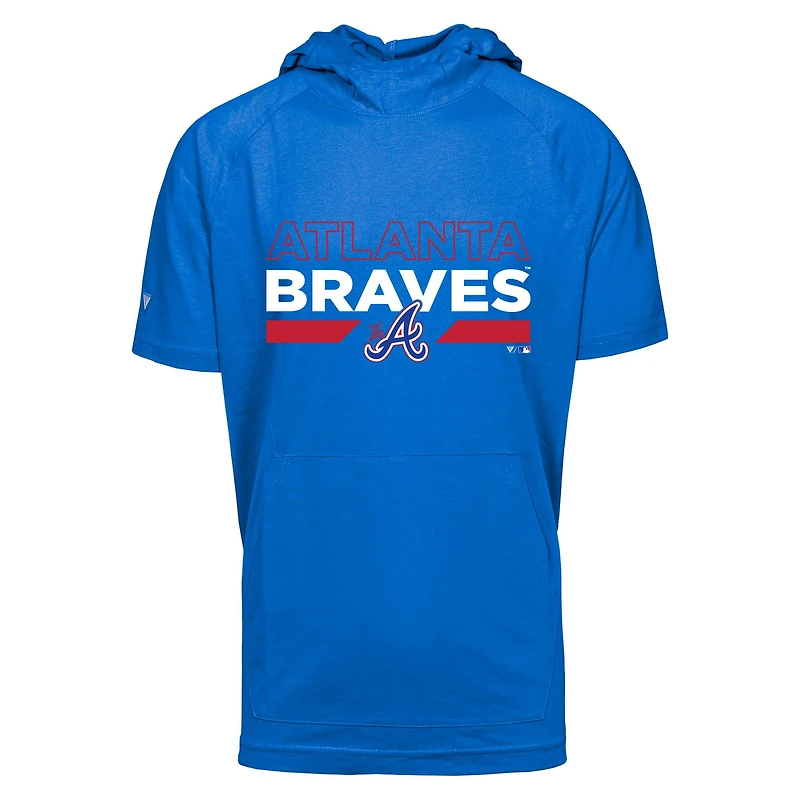 T-shirt à capuche manches courtes pour homme Royal Atlanta Braves City Connect Relay No Hitter