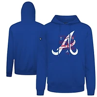 Men's Levelwear  Royal Atlanta Braves Cooperstown Collection Distressed Podium Acumen Pullover Hoodie