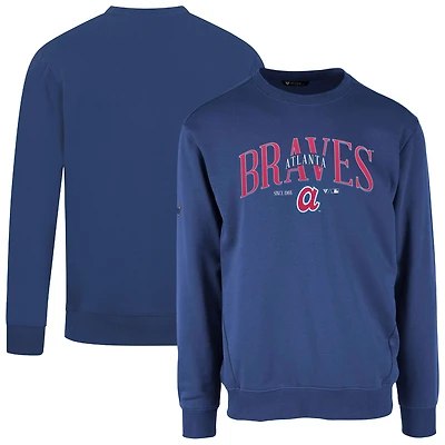 Men's Levelwear Royal Atlanta Braves Cooperstown Collection Zane Vintage Pullover Sweatshirt