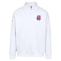 Sweat-shirt à fermeture éclair quart de tour Murray blanc la collection Cooperstown des Braves d'Atlanta pour homme