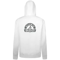 Men's Levelwear White Atlanta Braves Podium Chenille Logo Full-Zip Hoodie