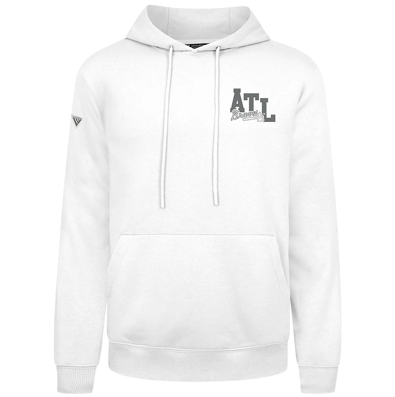 Men's Levelwear Gray Atlanta Braves Podium Valiant Pullover Hoodie