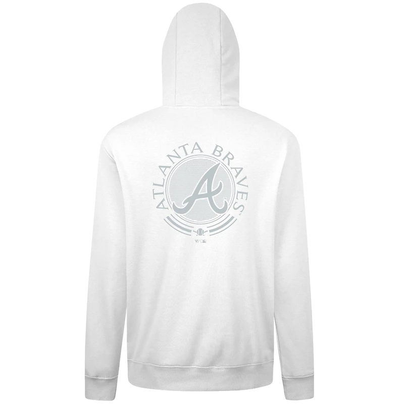 Men's Levelwear White Atlanta Braves Podium Valiant Pullover Hoodie