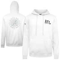 Men's Levelwear White Atlanta Braves Podium Valiant Pullover Hoodie