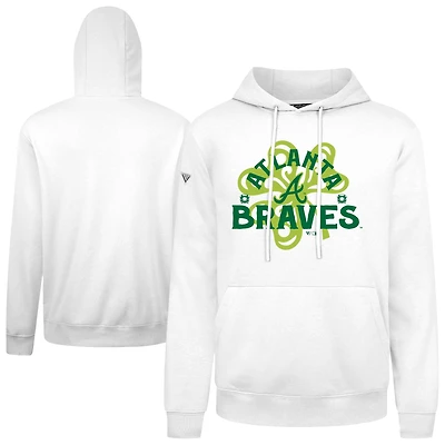 Sweat à capuche blanc Atlanta Braves St. Patrick's Day Podium Shamrock pour homme Levelwear