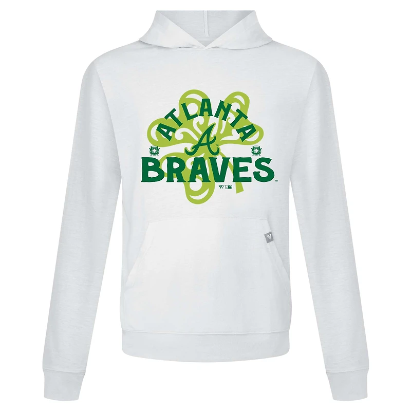 Sweat à capuche blanc Atlanta Braves St. Patrick's Day Relay Shamrock pour homme Levelwear