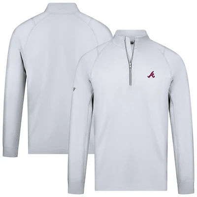 Men's Levelwear White Atlanta Braves Theory Insignia 2.0 Quarter-Zip Pullover Top
