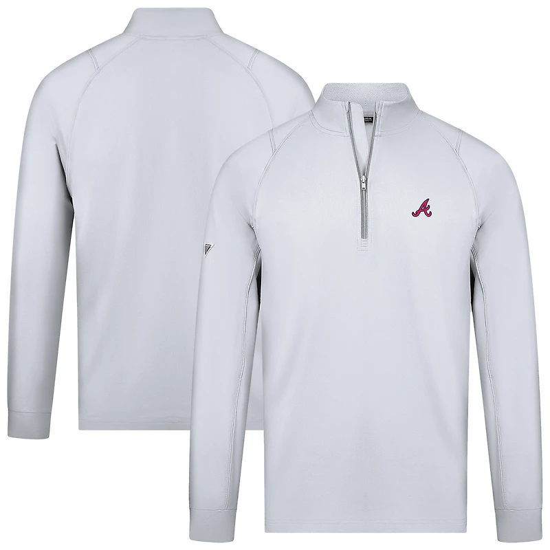 Men's Levelwear White Atlanta Braves Theory Insignia 2.0 Quarter-Zip Pullover Top