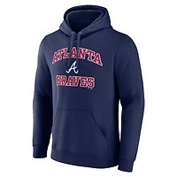 Men's Logo Athletic Navy Atlanta Braves Heart & Soul Hoodie