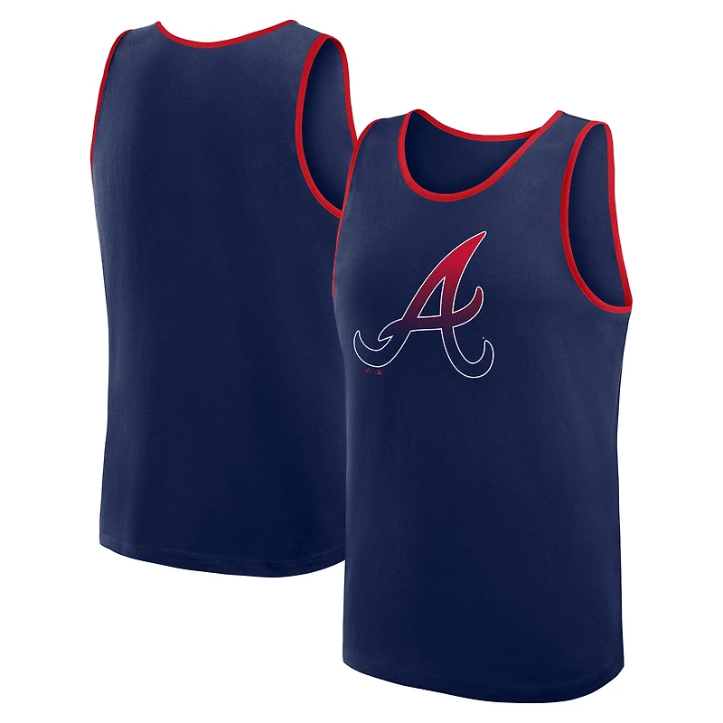 Débardeur bleu marine avec logo athlétique pour homme des Braves d'Atlanta, succès inégalé