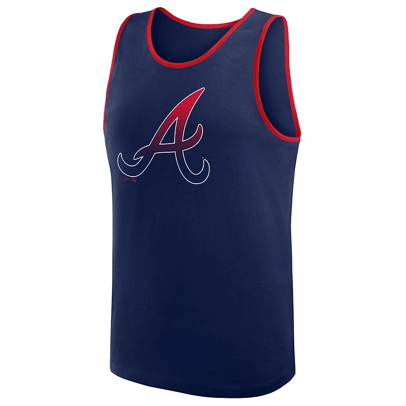 Débardeur bleu marine avec logo athlétique pour homme des Braves d'Atlanta, succès inégalé