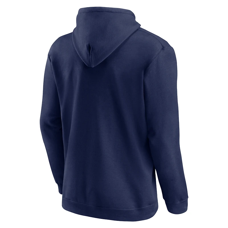 Men's Logo Athletic Navy Atlanta Braves Wordmark Hoodie