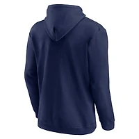 Men's Logo Athletic Navy Atlanta Braves Wordmark Hoodie