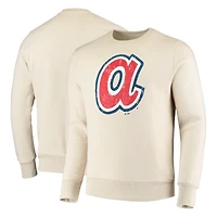 Majestic Threads Oatmeal Atlanta Braves Sweat-shirt en molleton pour homme