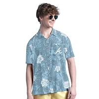 Men's Margaritaville Blue Atlanta Braves Palm Shade Party Button-Up Shirt