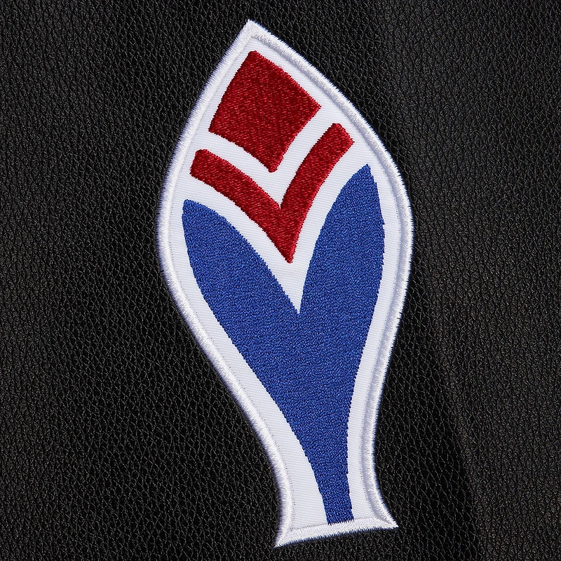 Men's Mitchell & Ness Black Atlanta Braves Blackout Collection Full-Snap Varsity Jacket