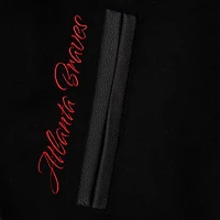 Men's Mitchell & Ness Black Atlanta Braves Blackout Collection Full-Snap Varsity Jacket
