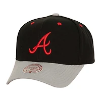 Casquette ajustable Mitchell & Ness Atlanta Braves Bred Pro pour hommes, noire