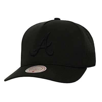 Casquette ajustable Mitchell & Ness noire Atlanta Braves Perfect Icon Pro Pinch pour homme