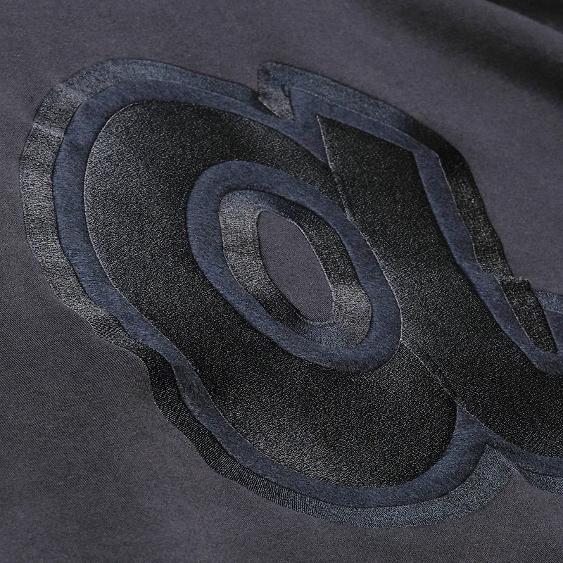 Men's Mitchell & Ness  Black Atlanta Braves Phantom Fleece Crewneck Sweatshirt