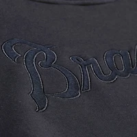 Sweat-shirt à col rond en polaire Phantom noir Mitchell & Ness Atlanta Braves pour homme