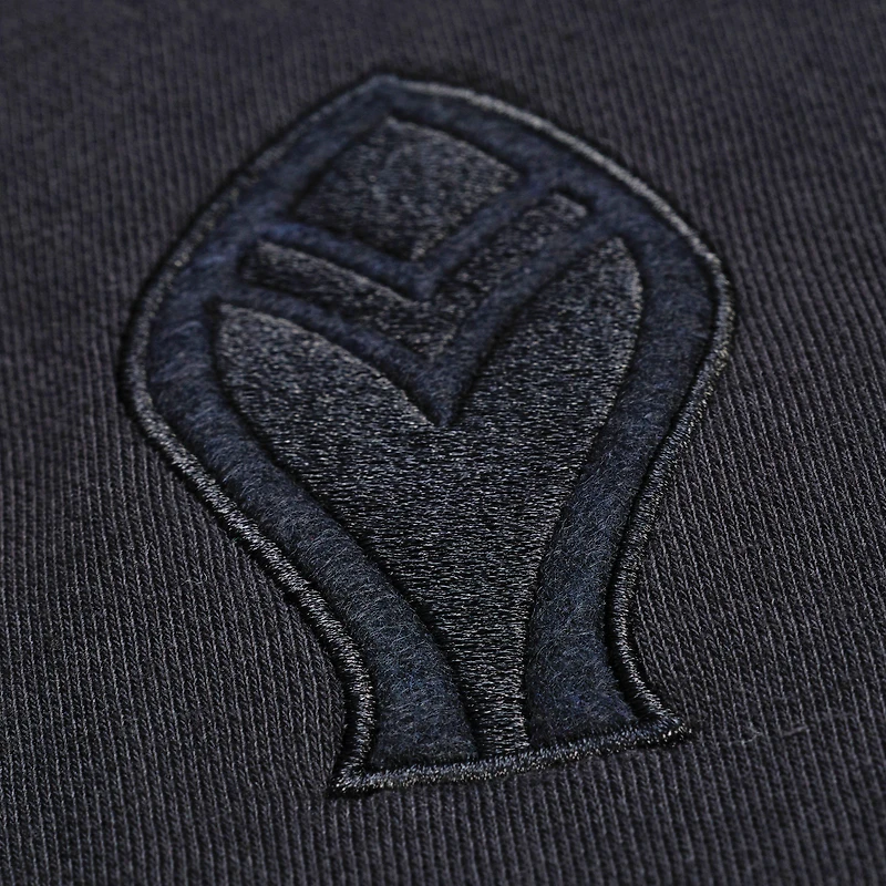 Men's Mitchell & Ness  Black Atlanta Braves Phantom Fleece Crewneck Sweatshirt