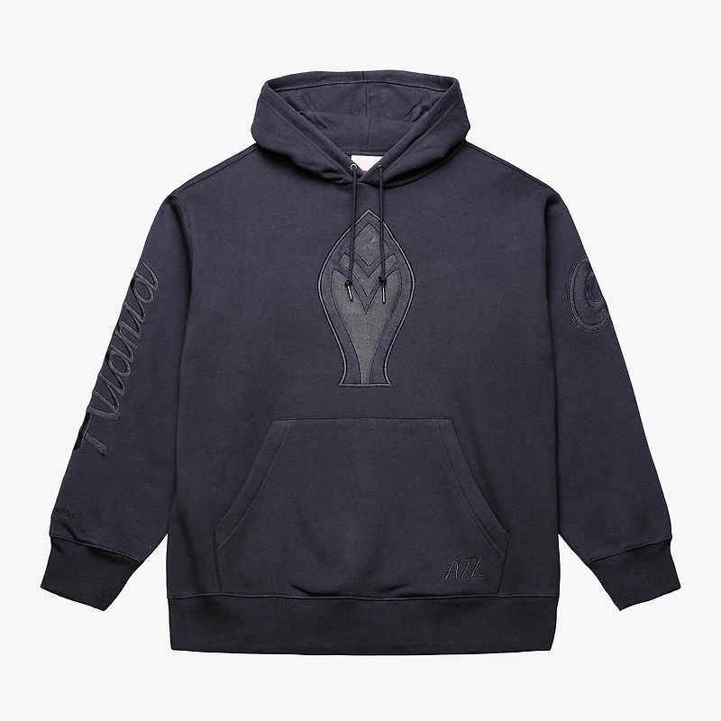 Sweat à capuche polaire Phantom noir Mitchell & Ness Atlanta Braves pour homme