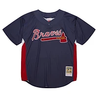 Maillot d'entraînement au bâton Mitchell & Ness Chipper Jones pour hommes, bleu marine, Atlanta Braves, collection Cooperstown 2007