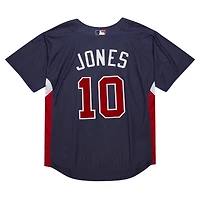 Maillot d'entraînement au bâton Mitchell & Ness Chipper Jones pour hommes, bleu marine, Atlanta Braves, collection Cooperstown 2007