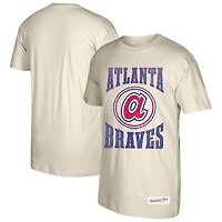 T-shirt à logo arqué Atlanta Braves de Mitchell & Ness pour homme, couleur crème