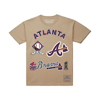 Men's Mitchell & Ness  Cream Atlanta Braves Legacy Defined T-Shirt