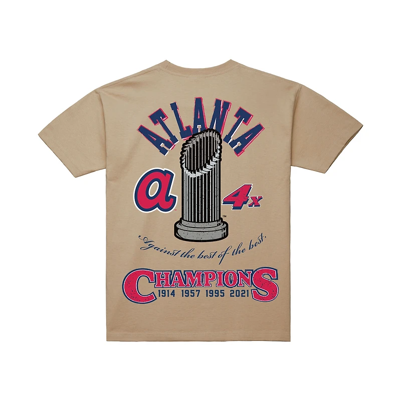 Men's Mitchell & Ness  Cream Atlanta Braves Legacy Defined T-Shirt