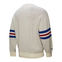 Pull rétro Mitchell & Ness pour homme, couleur crème