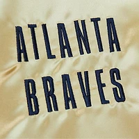 Veste légère en satin entièrement zippée Mitchell & Ness Gold Atlanta Braves OG 2.0 pour hommes