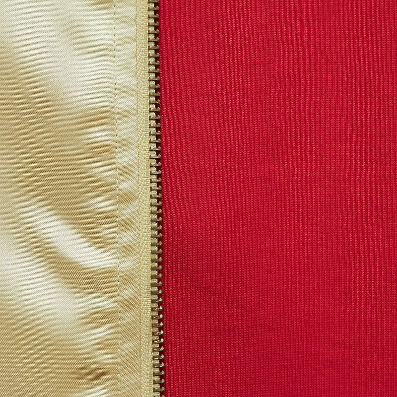 Veste légère en satin entièrement zippée Mitchell & Ness Gold Atlanta Braves OG 2.0 pour hommes