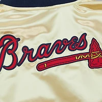 Veste légère en satin entièrement zippée Mitchell & Ness Gold Atlanta Braves OG 2.0 pour hommes
