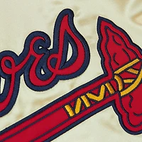 Veste légère en satin entièrement zippée Mitchell & Ness Gold Atlanta Braves OG 2.0 pour hommes