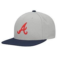 Casquette snapback basique Mitchell & Ness grise des Braves d'Atlanta pour homme