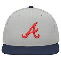 Casquette snapback basique Mitchell & Ness grise des Braves d'Atlanta pour homme