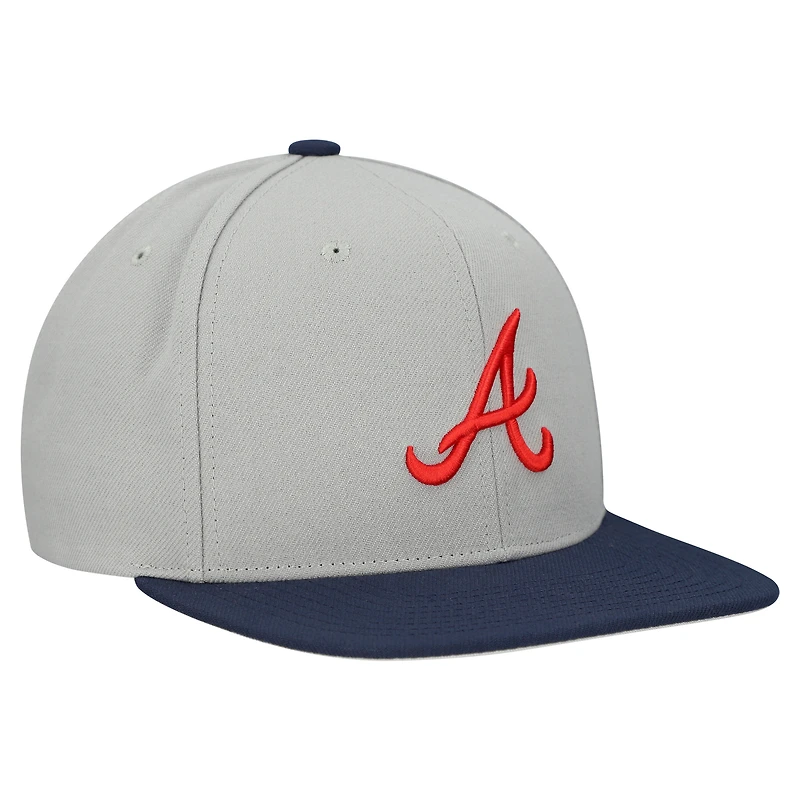 Casquette snapback basique Mitchell & Ness grise des Braves d'Atlanta pour homme