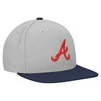 Casquette snapback basique Mitchell & Ness grise des Braves d'Atlanta pour homme