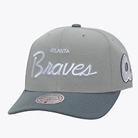 Casquette ajustable Mitchell & Ness grise pour homme, Atlanta Braves Cooperstown Thunderstorm, entraîneur-chef Pro-Crown