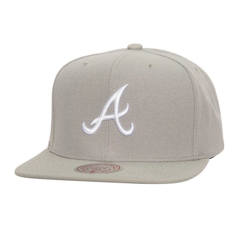 Casquette Snapback Atlanta Braves grise Mitchell & Ness pour homme